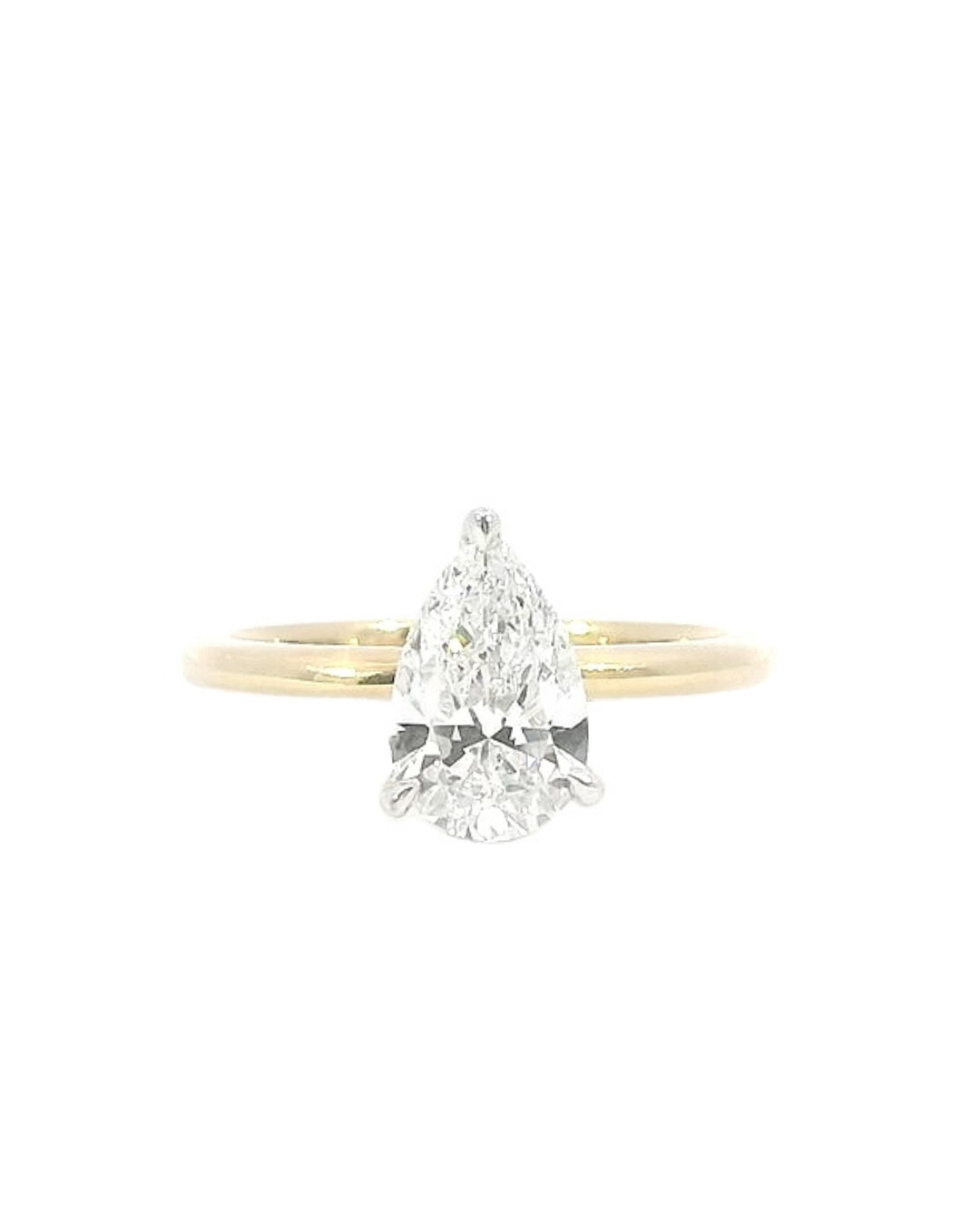 Pear Cut Diamond in the Parker Classic Solitaire with Hidden Halo