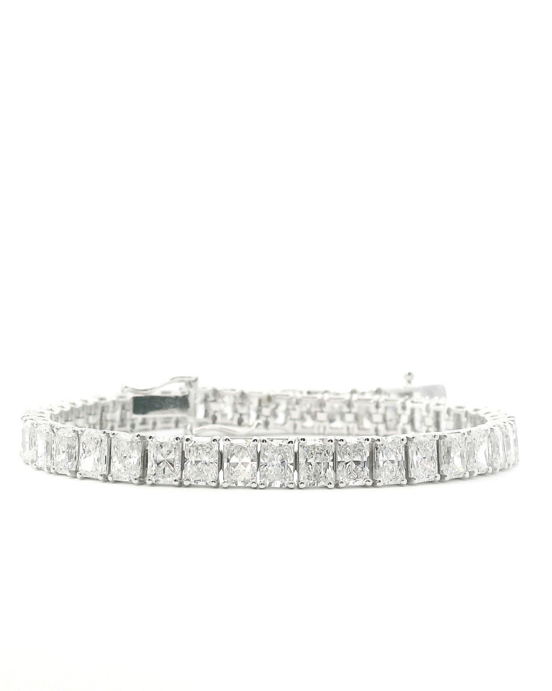 12.60ct Radiant Cut Vertical Set Lab-Grown Diamond Tennis Bracelet