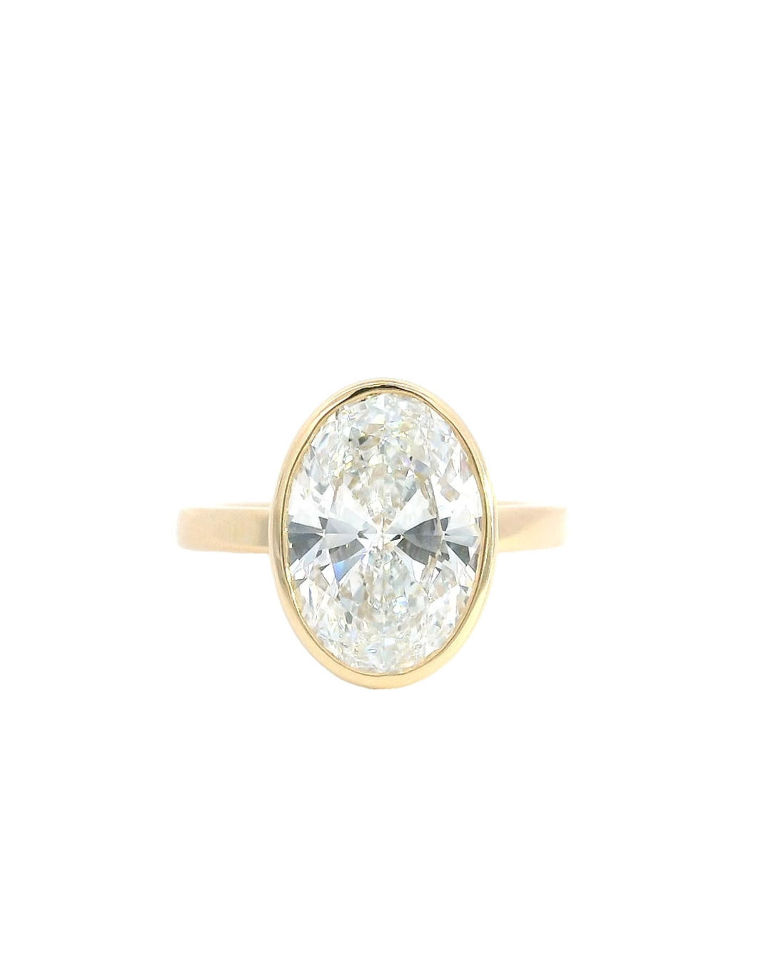 Oval Cut Diamond in the Bezel Solitaire Design