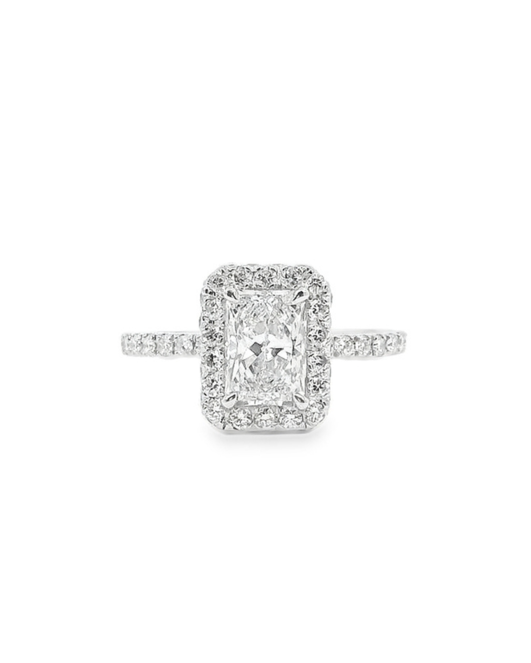 Radiant Cut Diamond in the Kensington Halo Design
