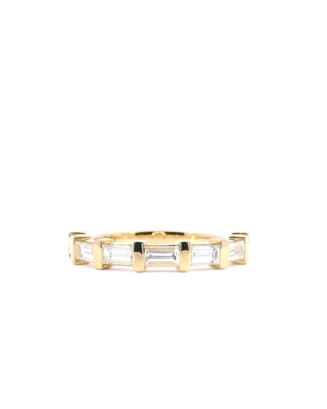 Baguette Cut Diamond Bar Set Eternity Ring