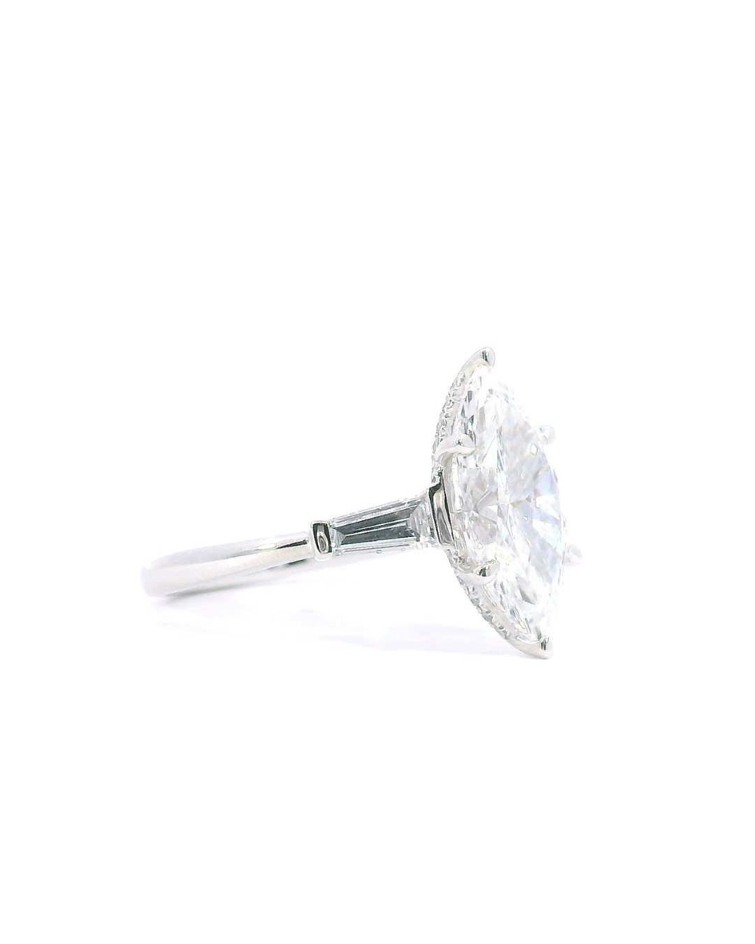 3.52Ct Marquise Lab-Grown Diamond in the Duke Design with Hidden Halo