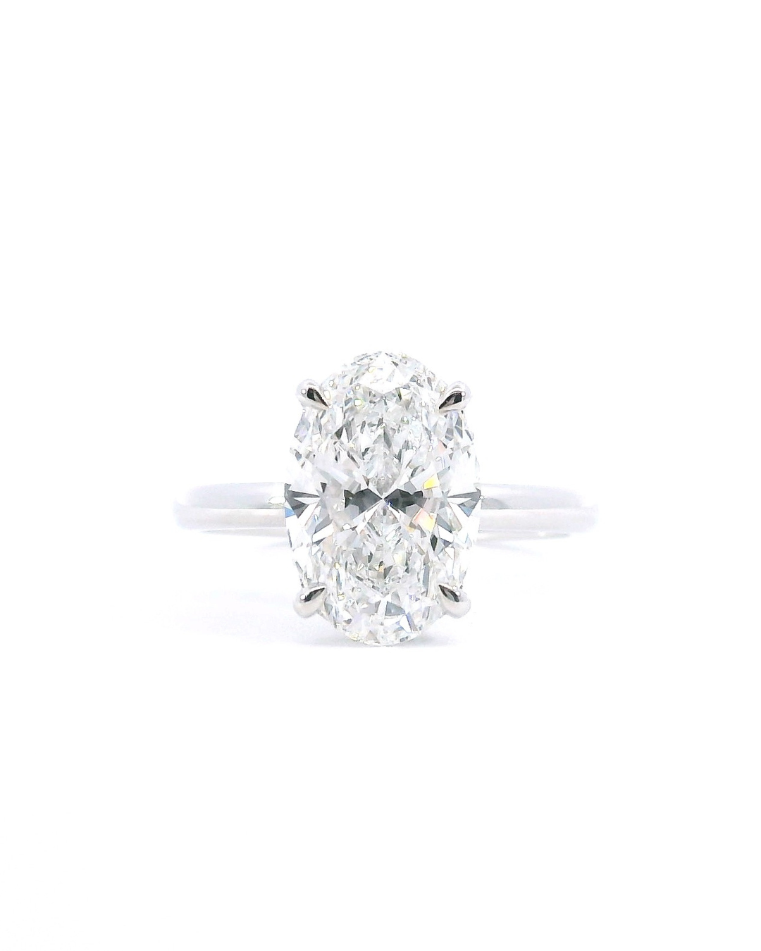 2.80Ct Oval Lab-Grown Diamond Parker Classic Solitaire with Hidden Halo