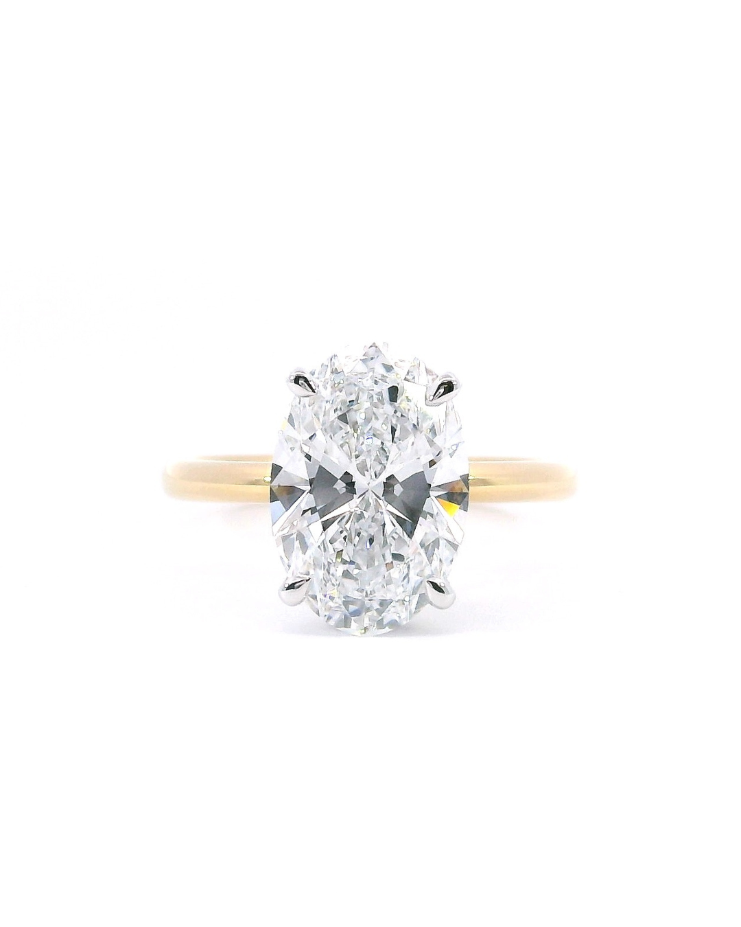 3.12Ct Oval Lab-Grown Diamond Parker Classic Solitaire with Hidden Halo