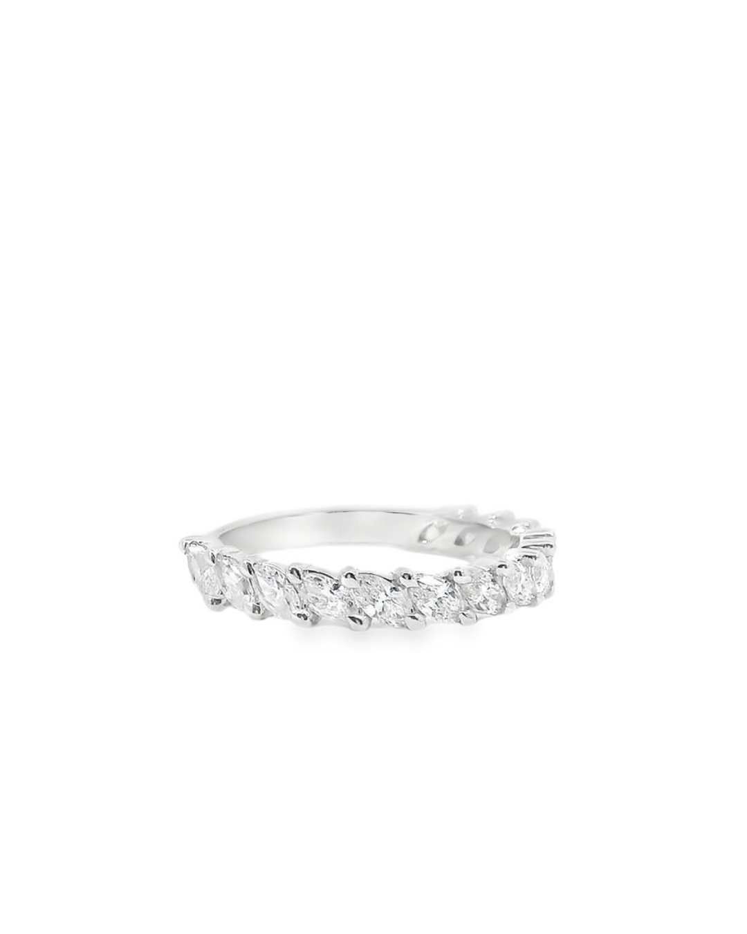 Marquise Cut Slanted Set Eternity Ring