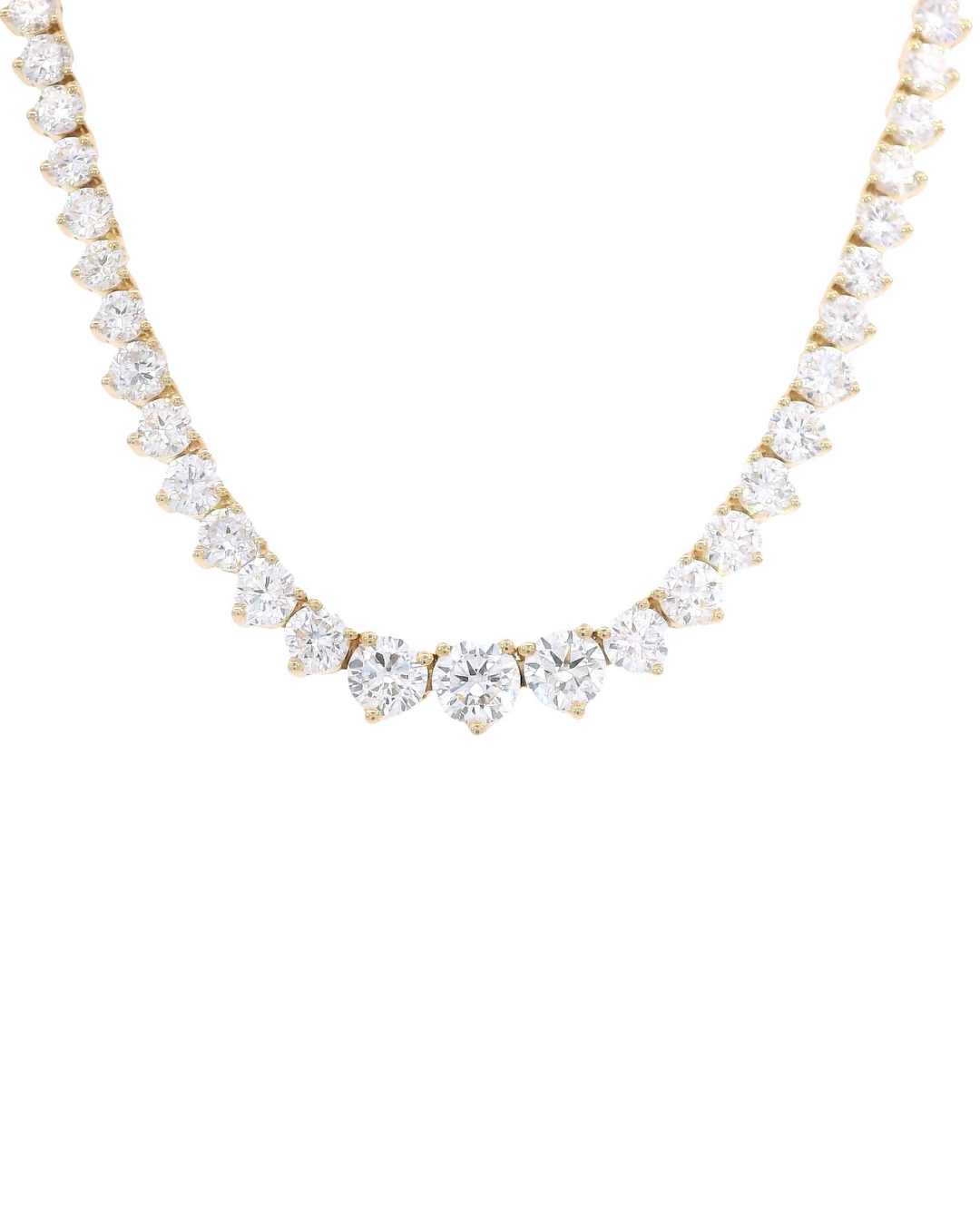 8.04Ct Round Brilliant Cut Graduated Lab-Grown Diamond Tennis Necklace