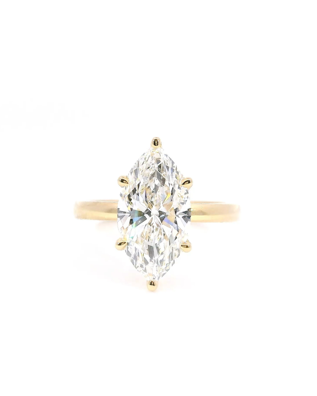 3.11Ct Marquise Cut Lab-Grown Diamond Parker Classic Solitaire with Hidden Halo