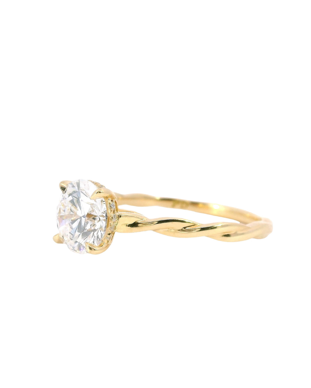 Round Brilliant Diamond in the Parker Anita Solitaire with Hidden Halo