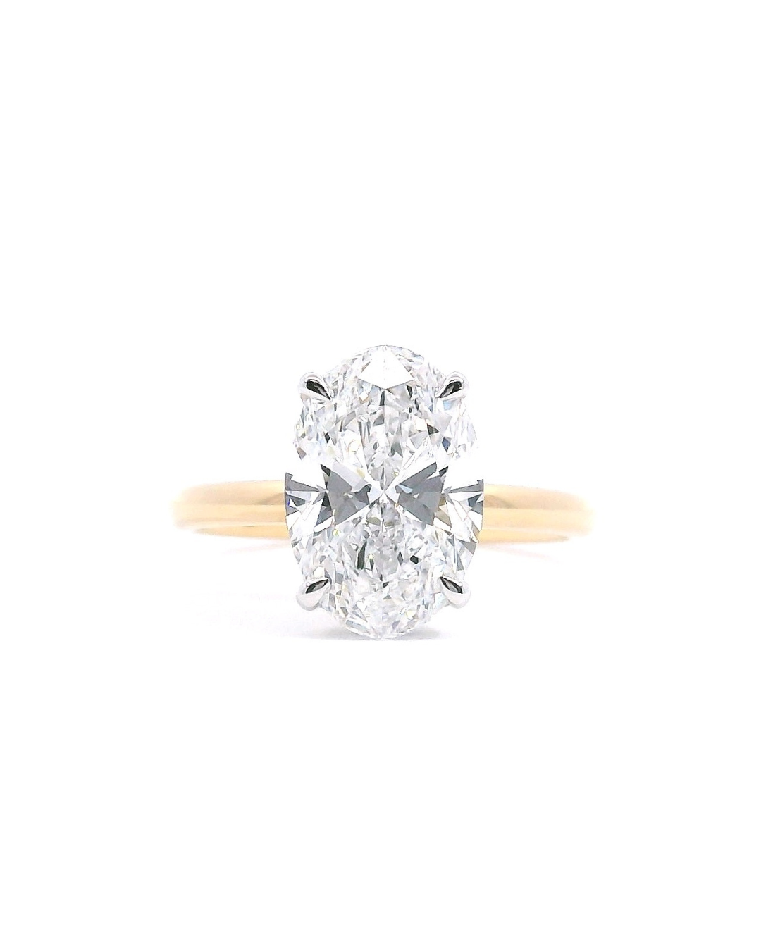 2.79ct Oval Lab-Grown Diamond Parker Classic Solitaire with Hidden Halo