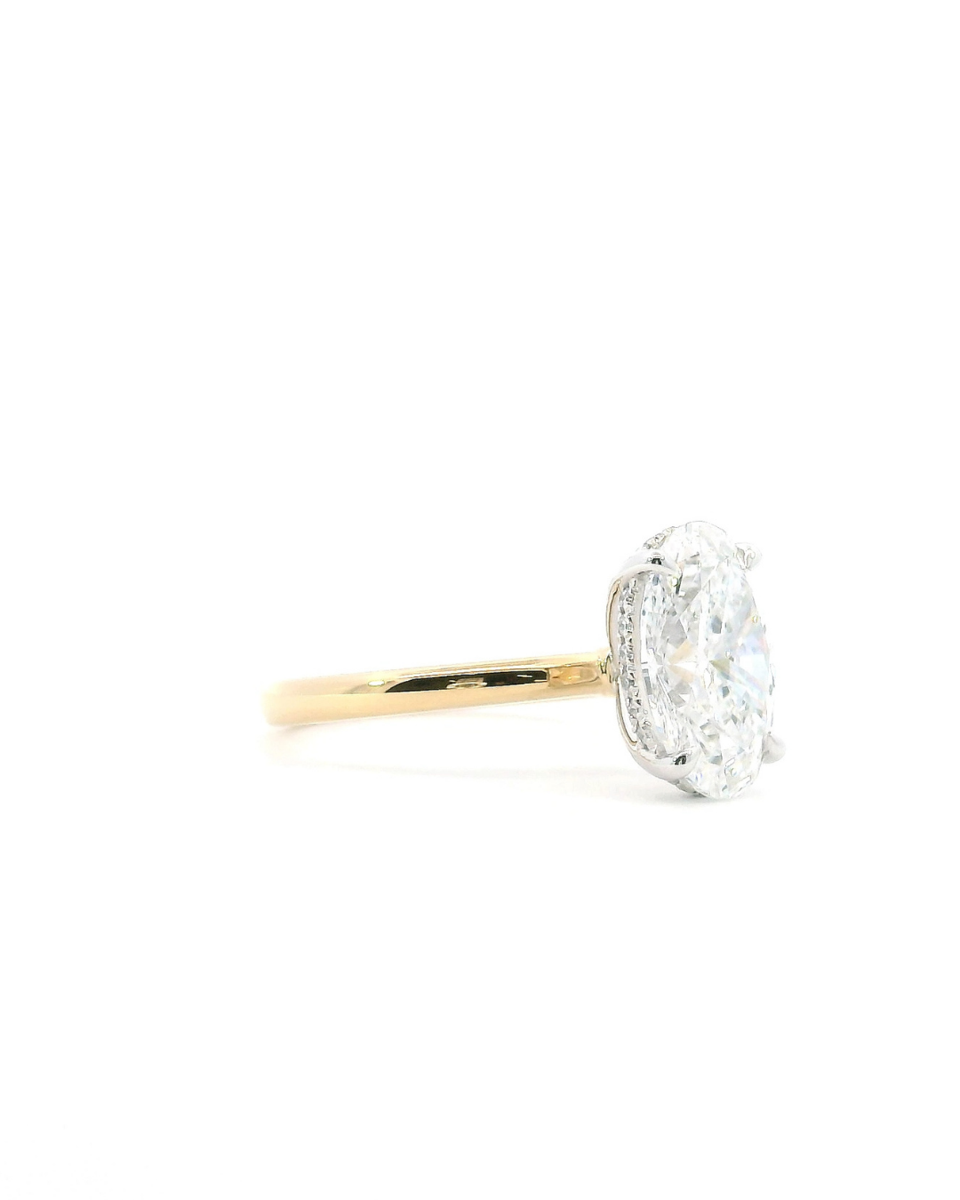 2.79ct Oval Lab-Grown Diamond Parker Classic Solitaire with Hidden Halo