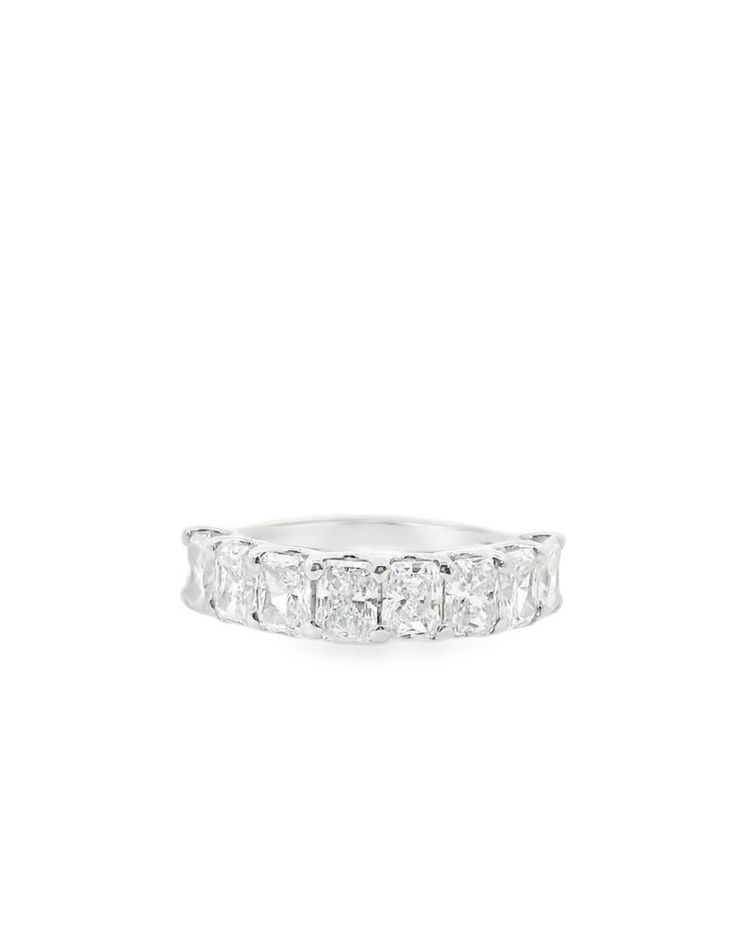 Radiant Cut U-Scallop Eternity Ring