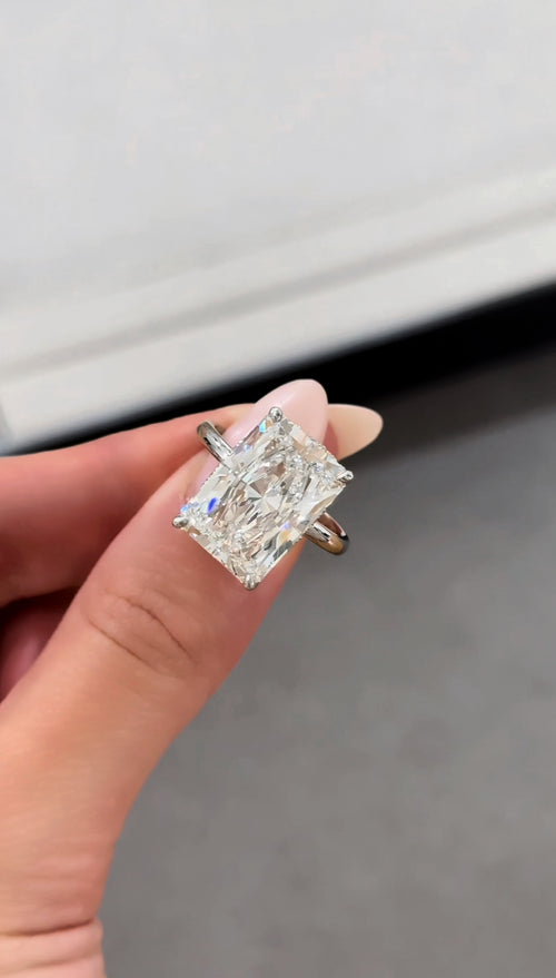 7.00Ct Radiant Cut Diamond Parker Solitaire Engagement Ring