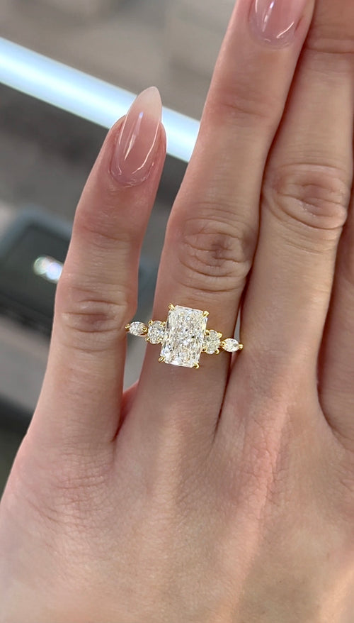 Radiant Centre, Oval and Marquise Sides 5-Stone Ring