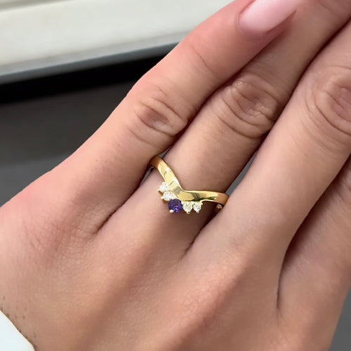 Tanzanite & Diamond Wishbone Eternity Band