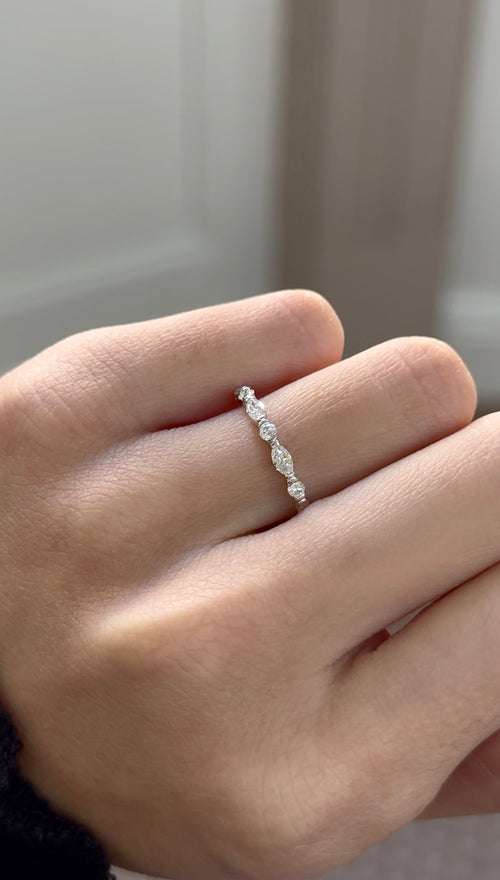 0.60Ct Marquise and Round Brilliant Lab-Grown Diamond Eternity Ring