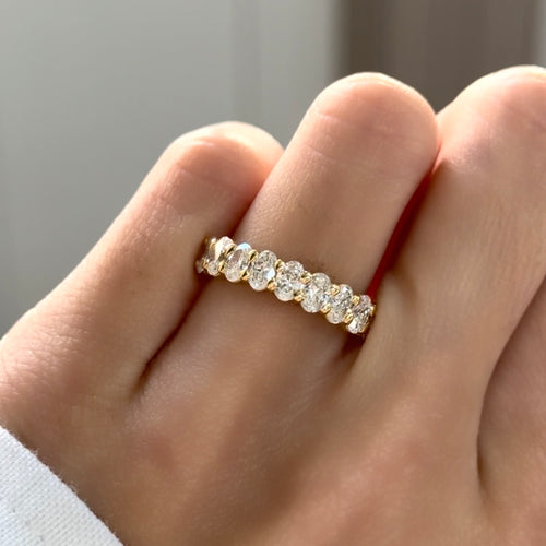 1.35Ct Oval Lab-Grown Diamond Double Shared Claw Eternity Ring