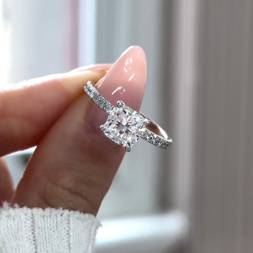1.92Ct Cushion Cut Lab-Grown Diamond Parker Grace with Hidden Halo