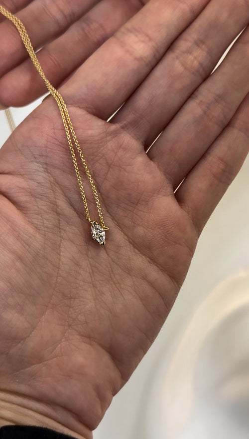 Marquise Cut Diamond Pendant Necklace