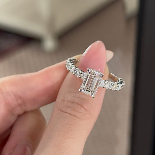 Emerald Cut Diamond Margot Design Engagement Ring