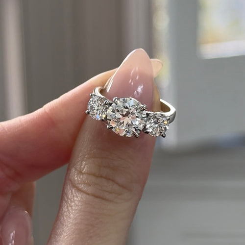 Round Brilliant Cut Trilogy Engagement Ring