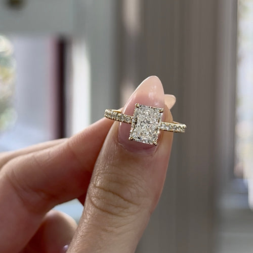 Radiant Cut Diamond Grace Design Engagement Ring