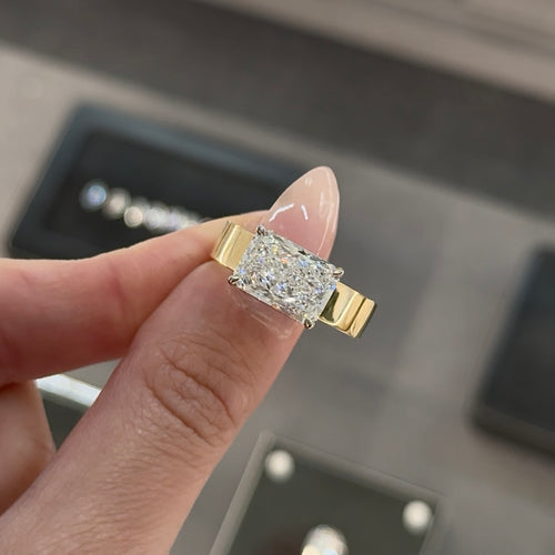 Radiant Cut Diamond East-West Engagement Ring
