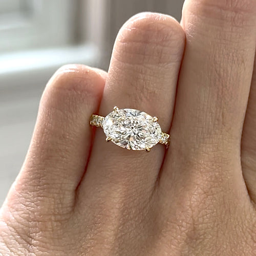 Oval Cut Diamond East-West Engagement Ring