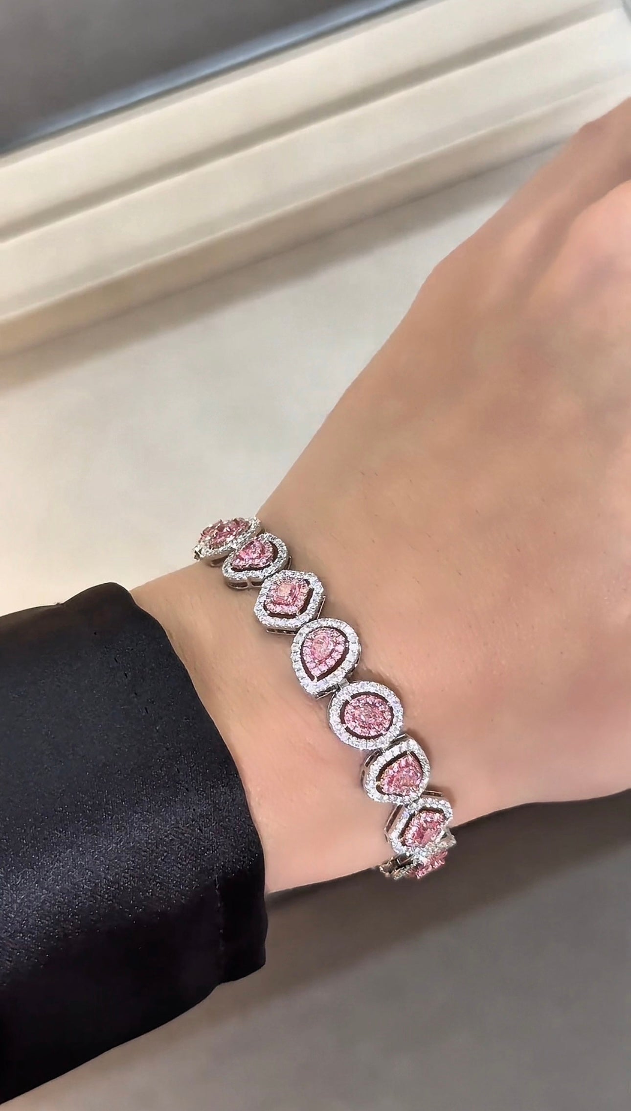 5.74Ct Mixed Shape Double Halo Natural Diamond Tennis Bracelet