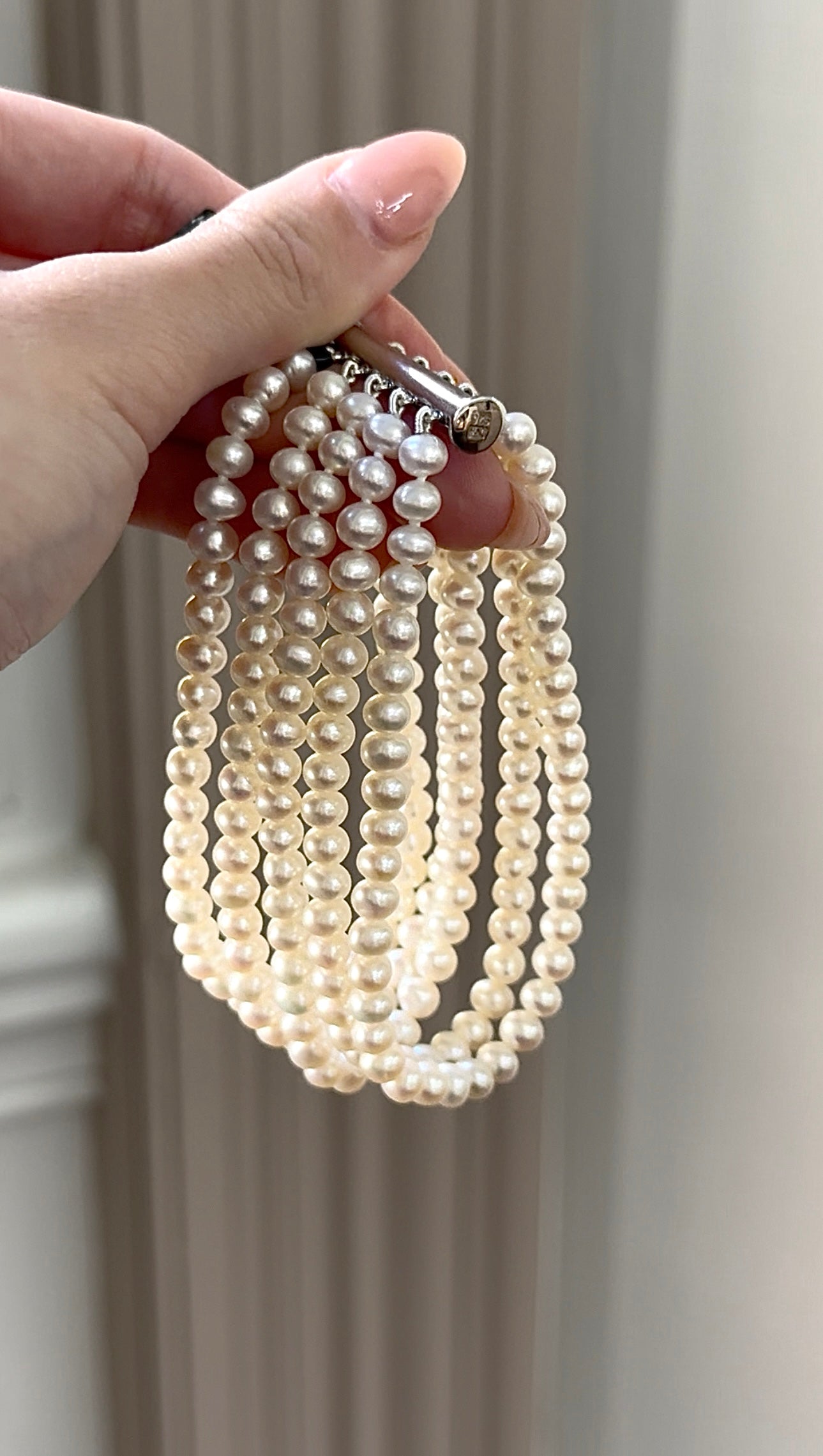 Multi Strand Rounded Freshwater Pearl Bracelet