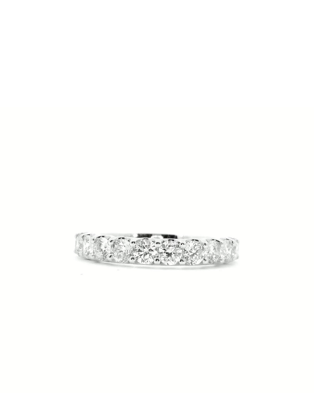 1.06Ct Round Brilliant Cut Natural Diamond U-Scallop Eternity Ring