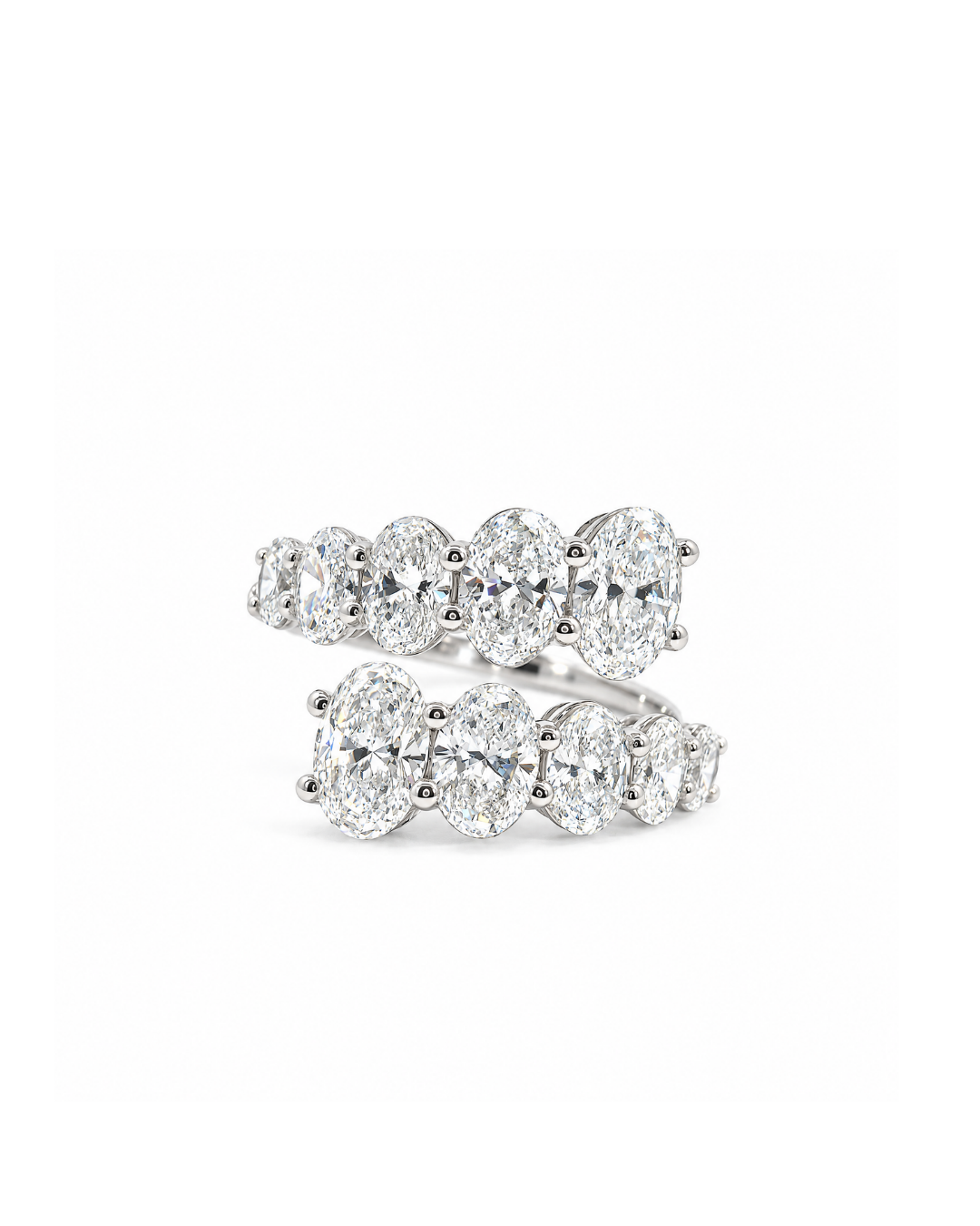 2.88Ct Oval Cut Lab-Grown Diamond Graduating Wrap Ring