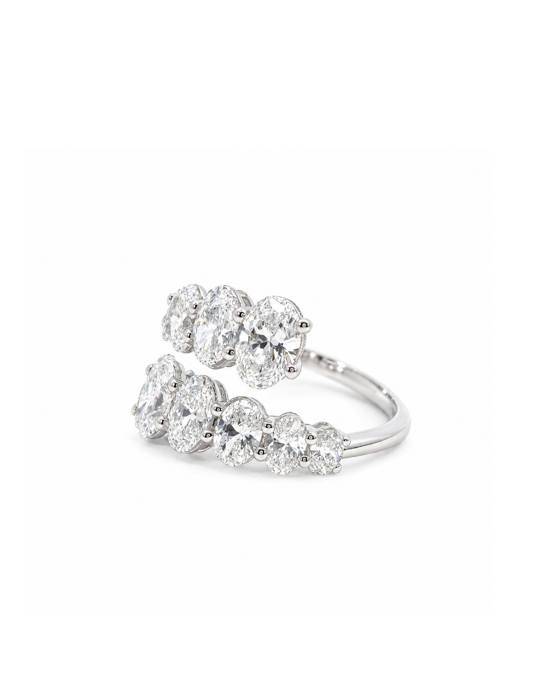2.88Ct Oval Cut Lab-Grown Diamond Graduating Wrap Ring