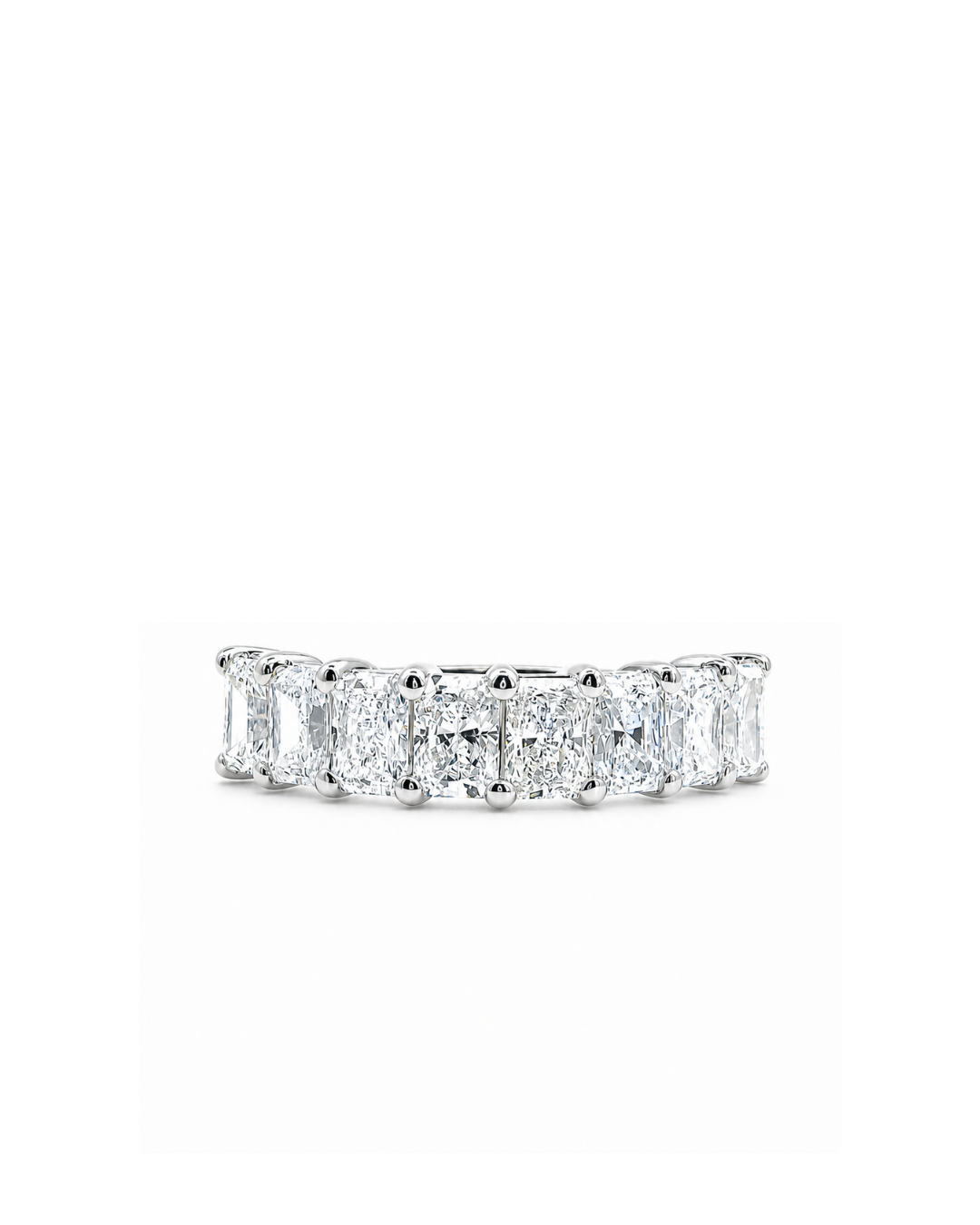 2.00Ct Radiant Cut Lab-Grown Diamond Double Shared Claw Eternity Ring