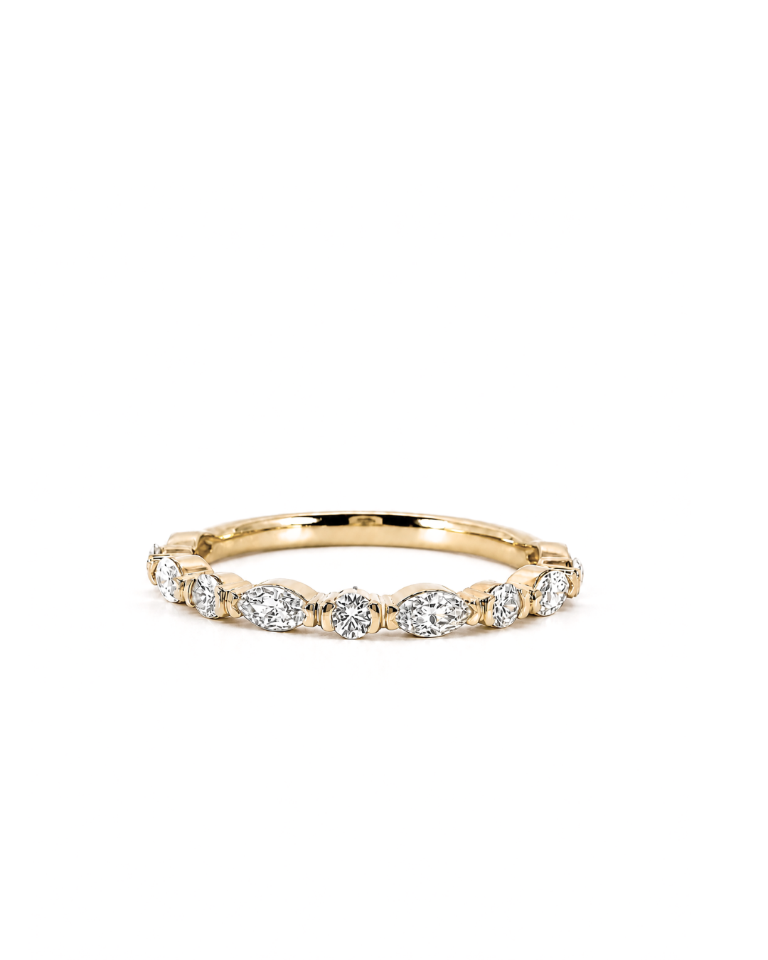 0.60Ct Marquise and Round Brilliant Cut Lab-Grown Diamond Eternity Band