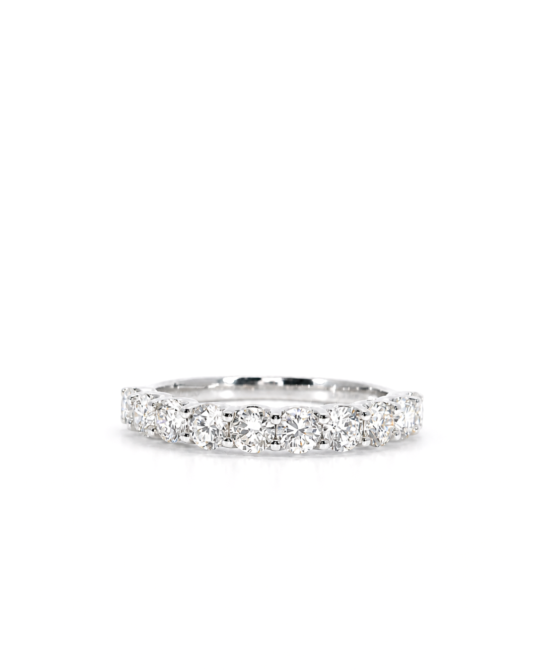 1.06Ct Round Brilliant Cut Lab-Grown Diamond U-Scallop Eternity Ring