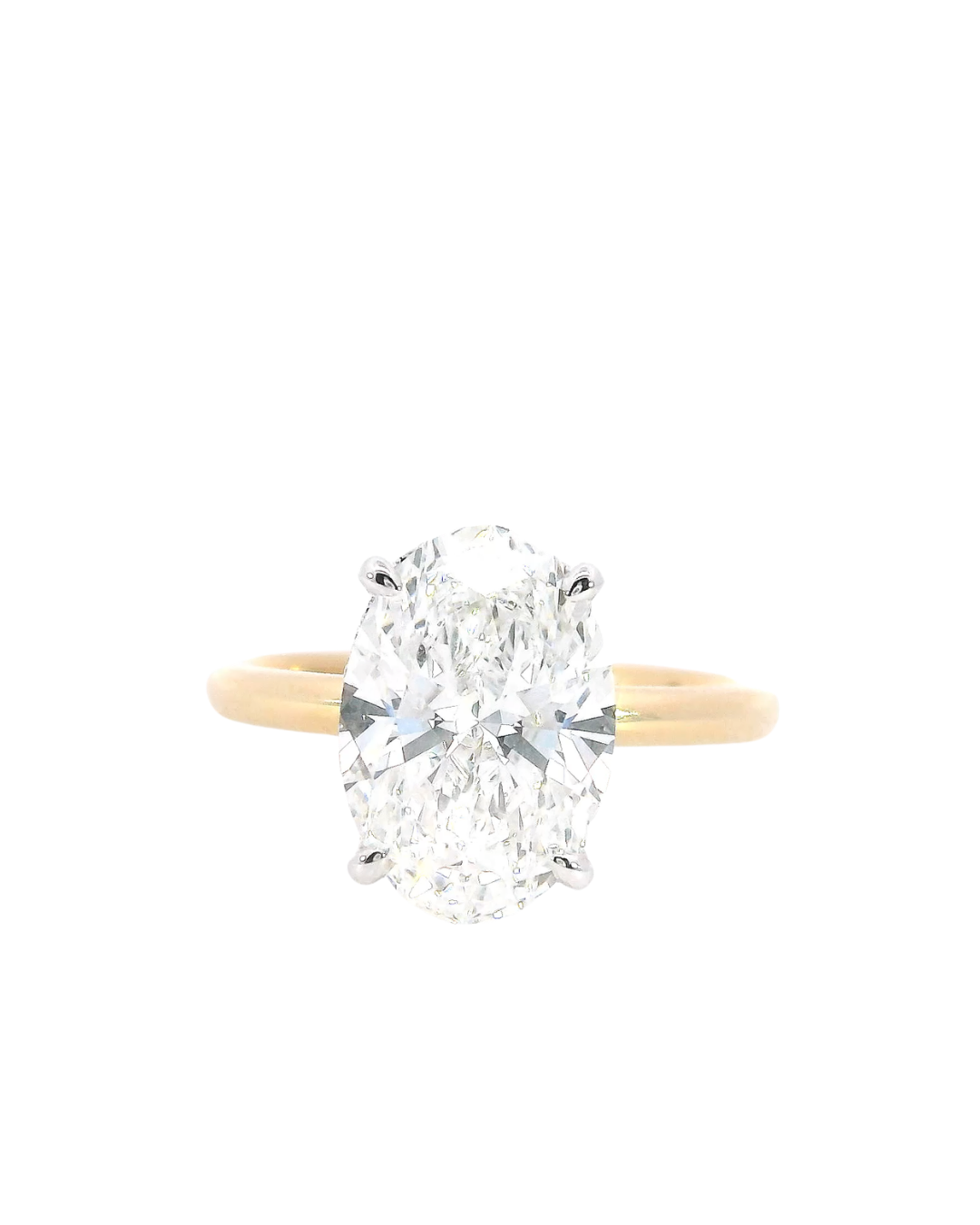 2.78Ct Oval Cut Lab-Grown Diamond Parker Classic Solitaire with Hidden Halo