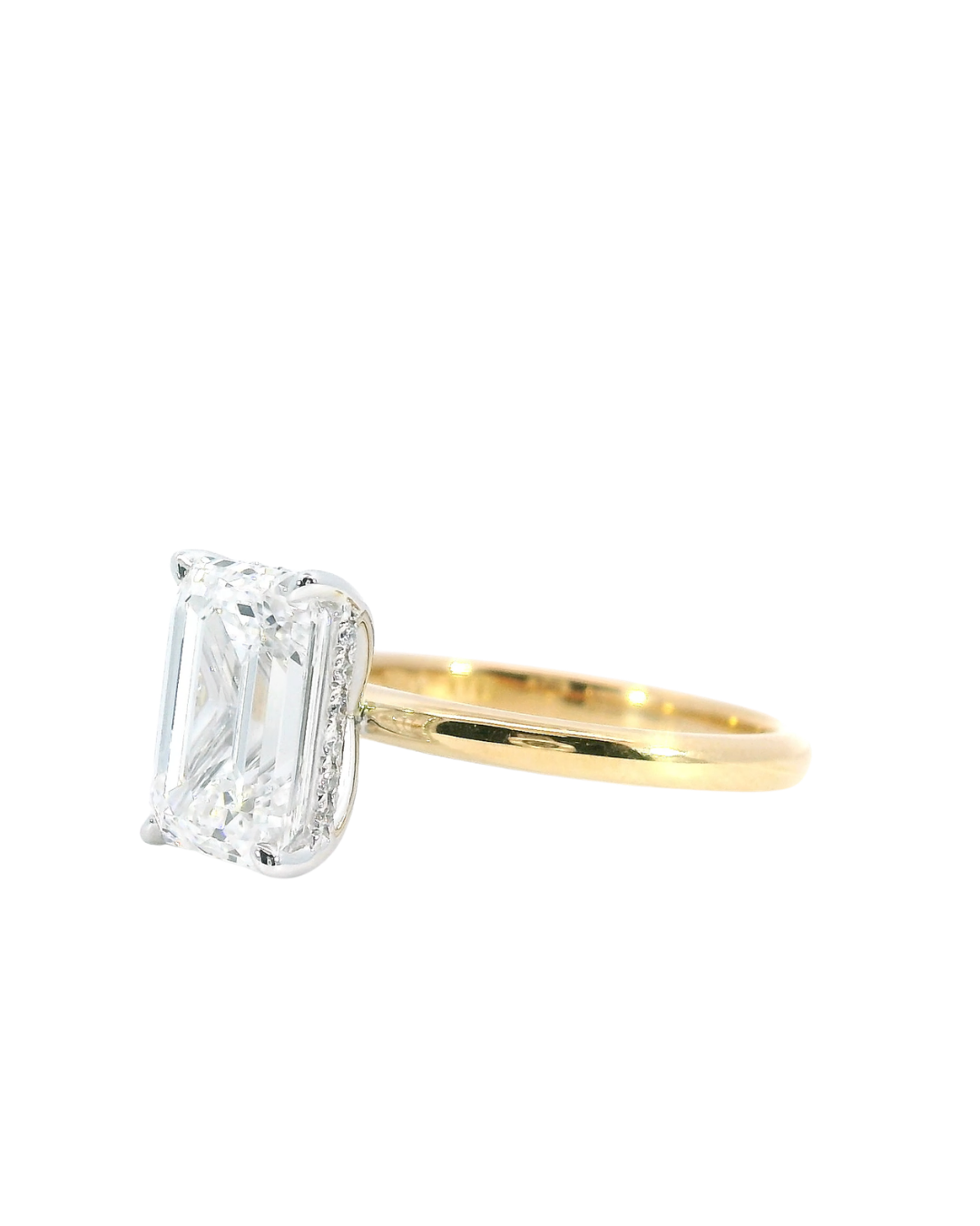 2.88Ct Emerald Cut Lab-Grown Diamond Parker Classic Solitaire with Hidden Halo