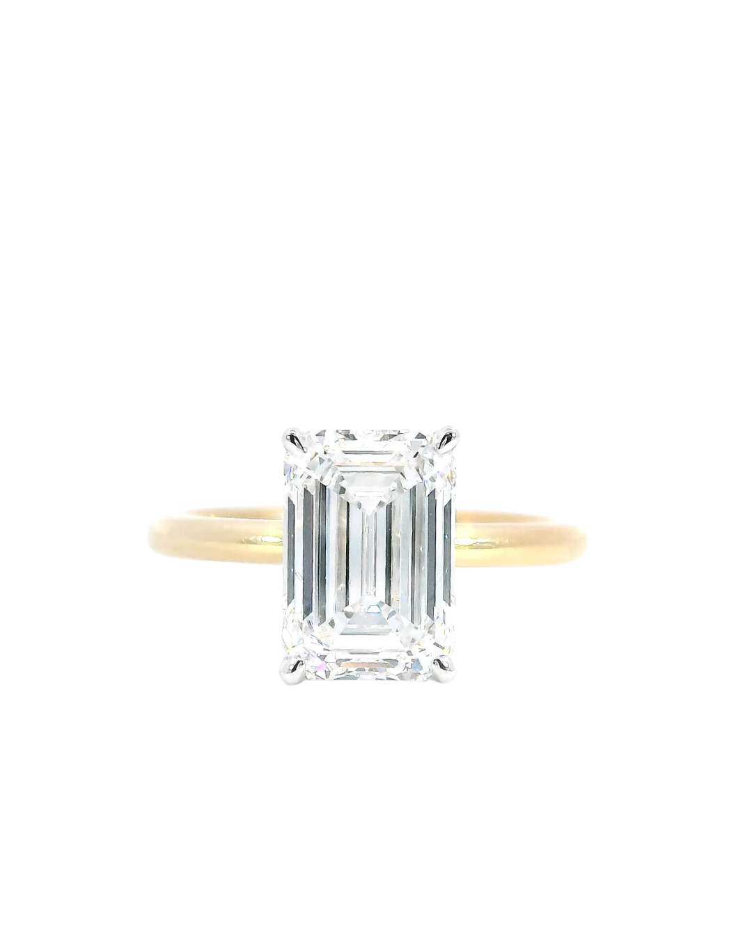 2.88Ct Emerald Cut Lab-Grown Diamond Parker Classic Solitaire with Hidden Halo