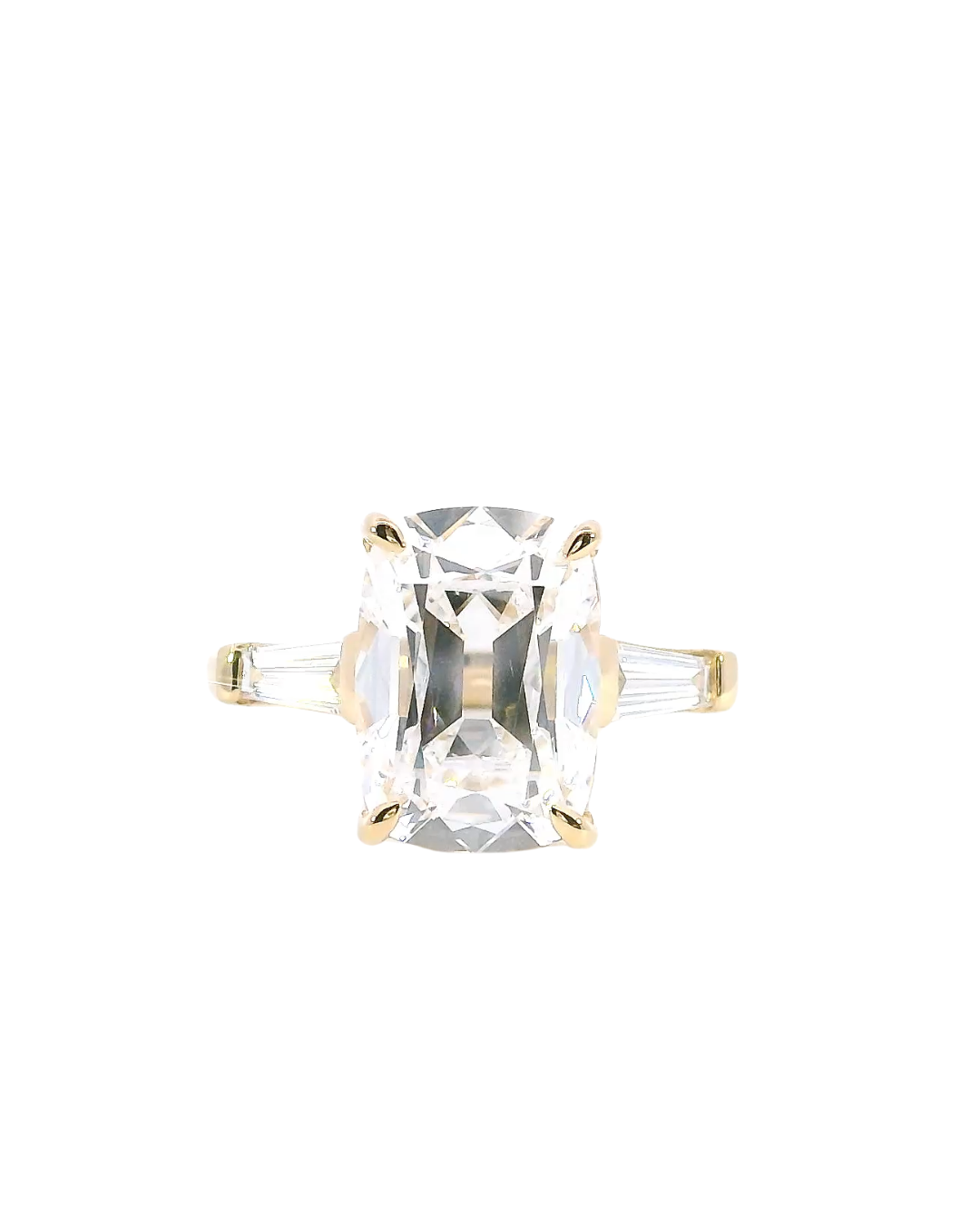 Old Mine Cut Diamond Trilogy Siena Design with Tapered Baguettes
