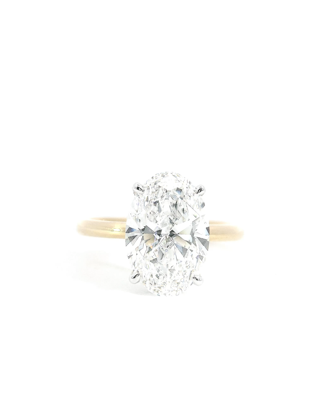 3.17Ct Oval Cut Lab-Grown Diamond Parker Classic Solitaire with Hidden Halo
