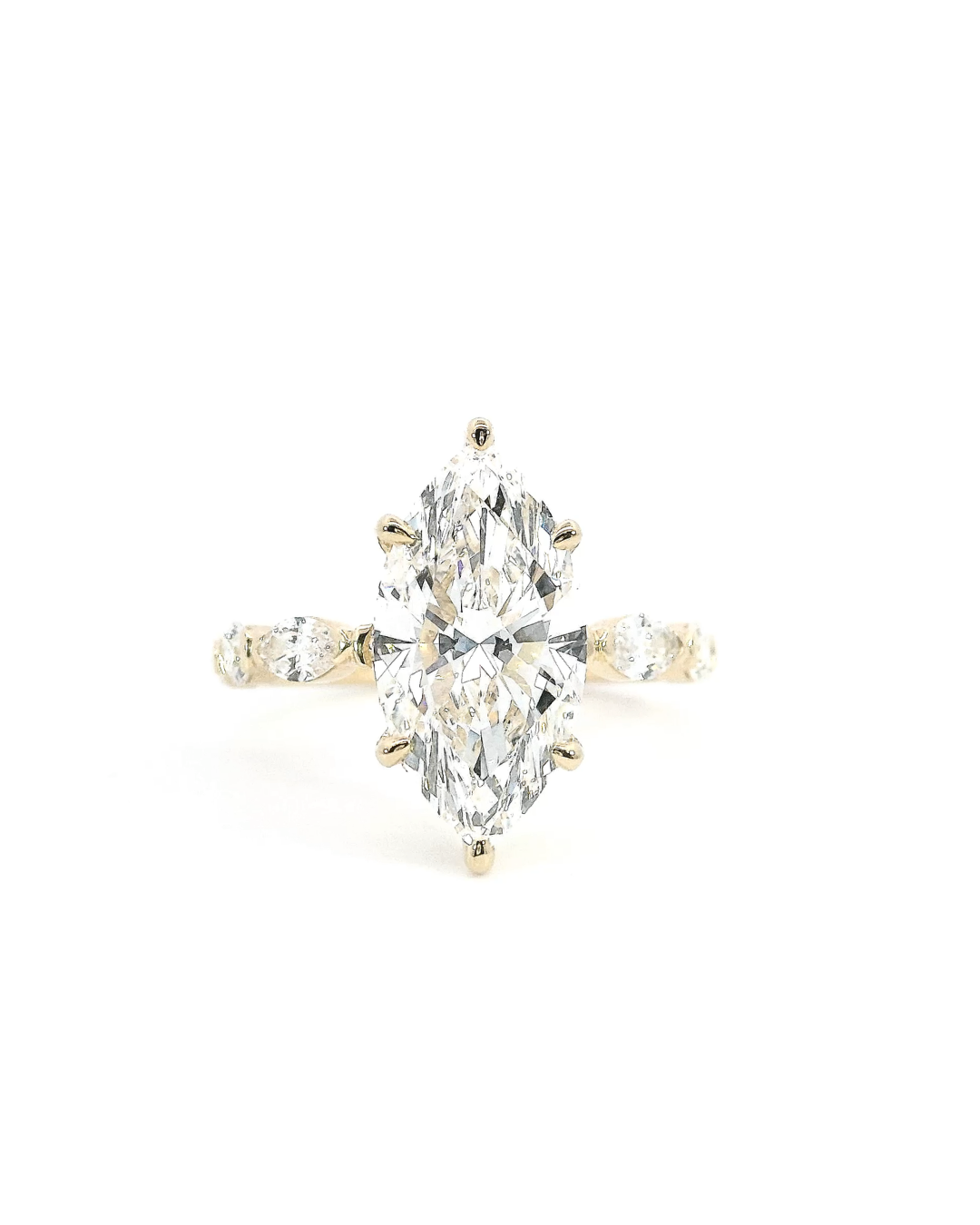 Marquise Cut Diamond in the Victoria Design with Hidden Halo