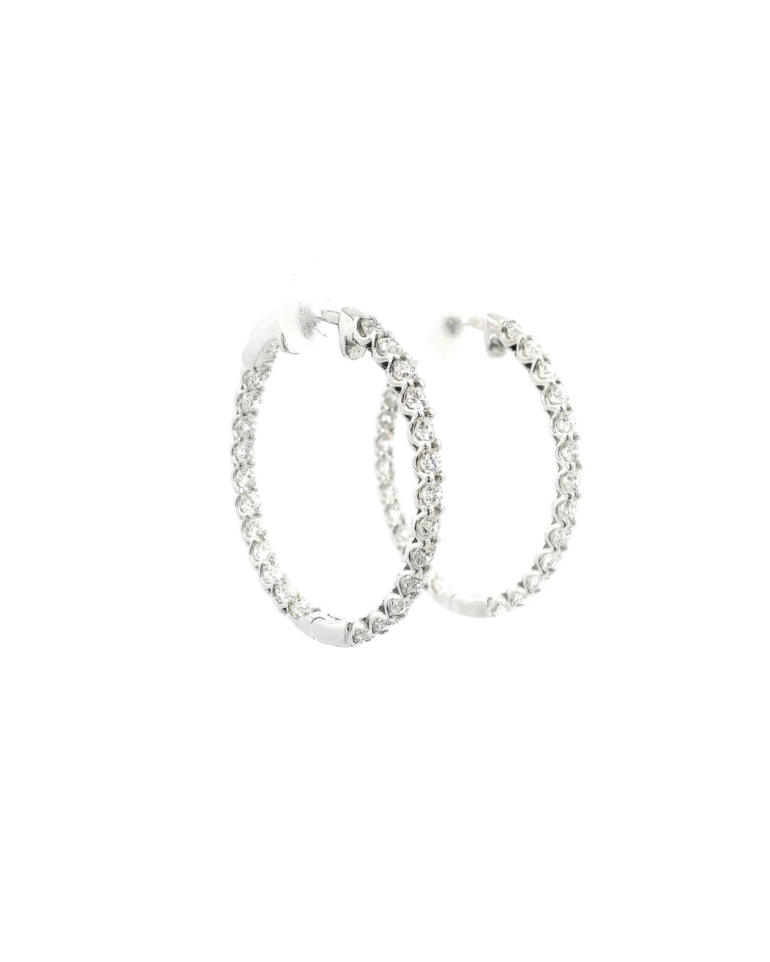 1.84Ct Round Brilliant Cut Lab-Grown Diamond Inside Out Hoop Earrings