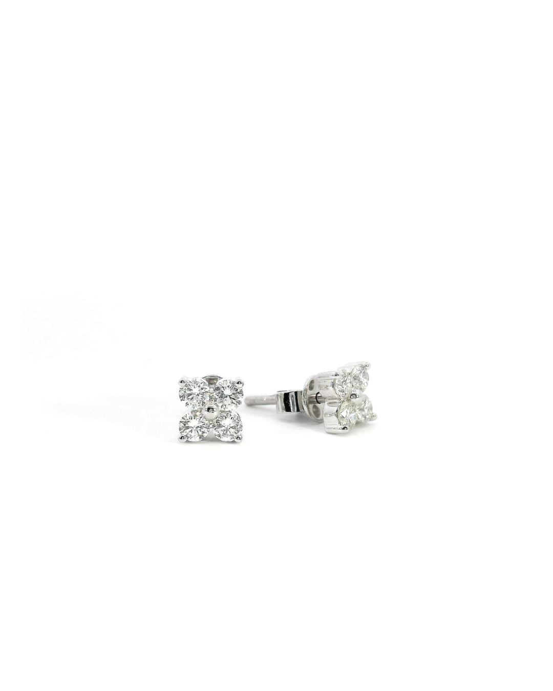 0.59Ct Round Brilliant Cut Natural Diamond Claw Set Cluster Studs
