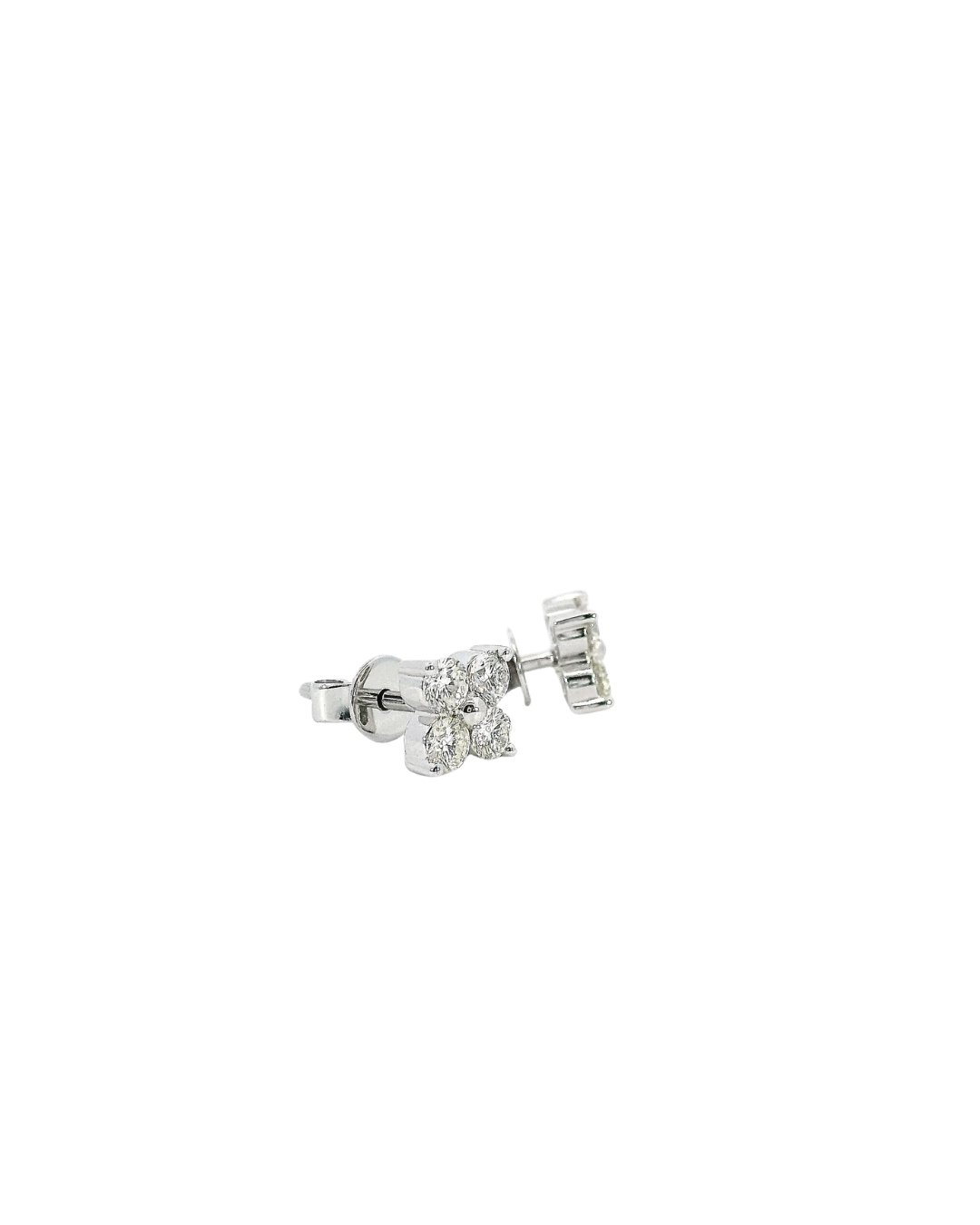 0.59Ct Round Brilliant Cut Natural Diamond Claw Set Cluster Studs
