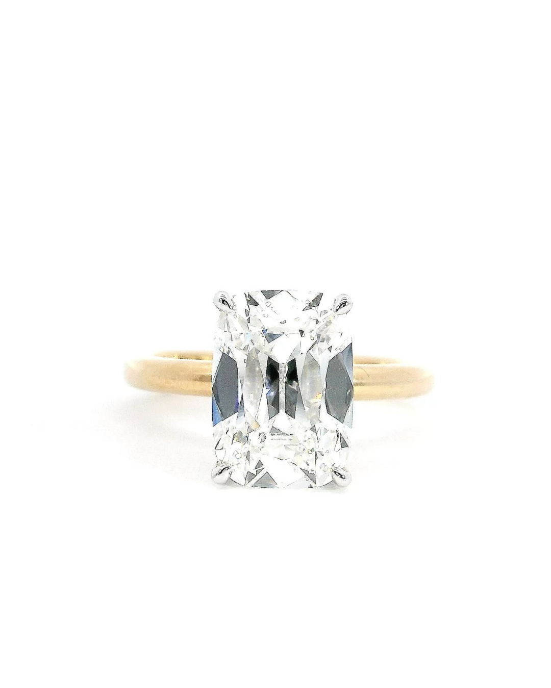 Old Mine Cut Diamond in the Parker Classic Solitaire with Hidden Halo