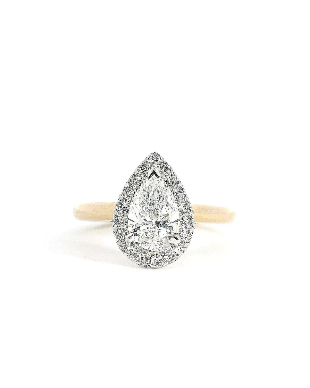 Pear Cut Diamond in the Kensington Halo Design
