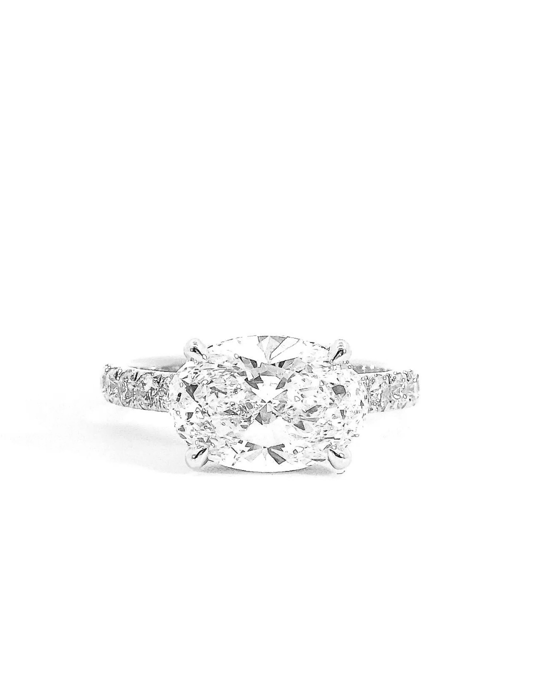 Oval Cut Diamond East-West Grace with Hidden Halo