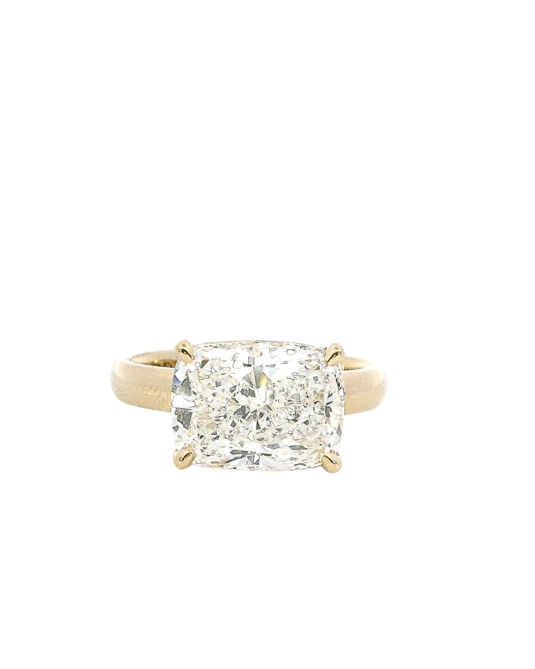 Elongated Cushion Cut Diamond East-West Solitaire