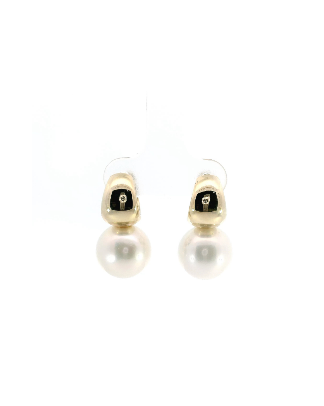 Morgan Round Freshwater Pearl Huggie Earrings