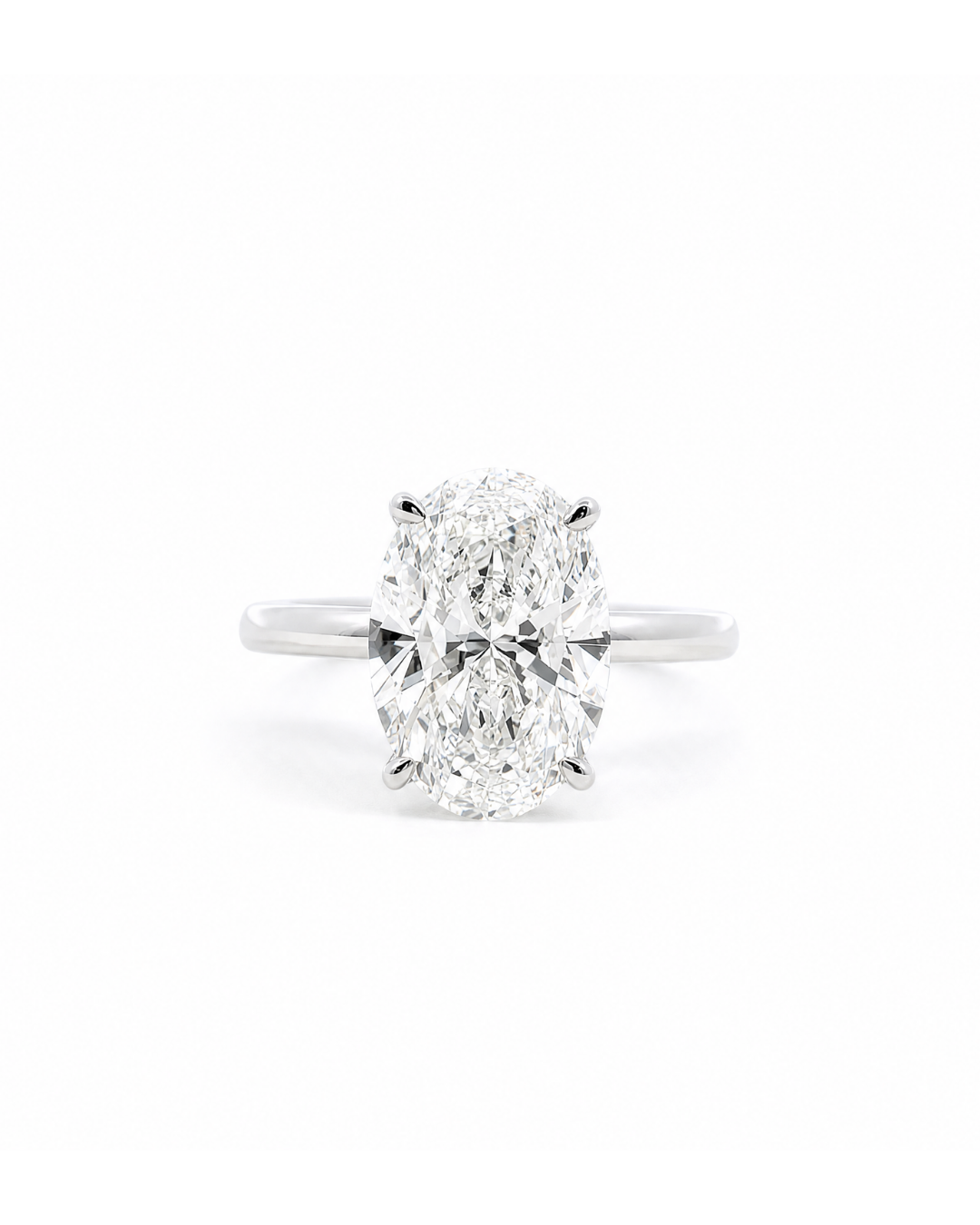 2.78Ct Oval Cut Lab-Grown Diamond Parker Classic Solitaire with Hidden Halo